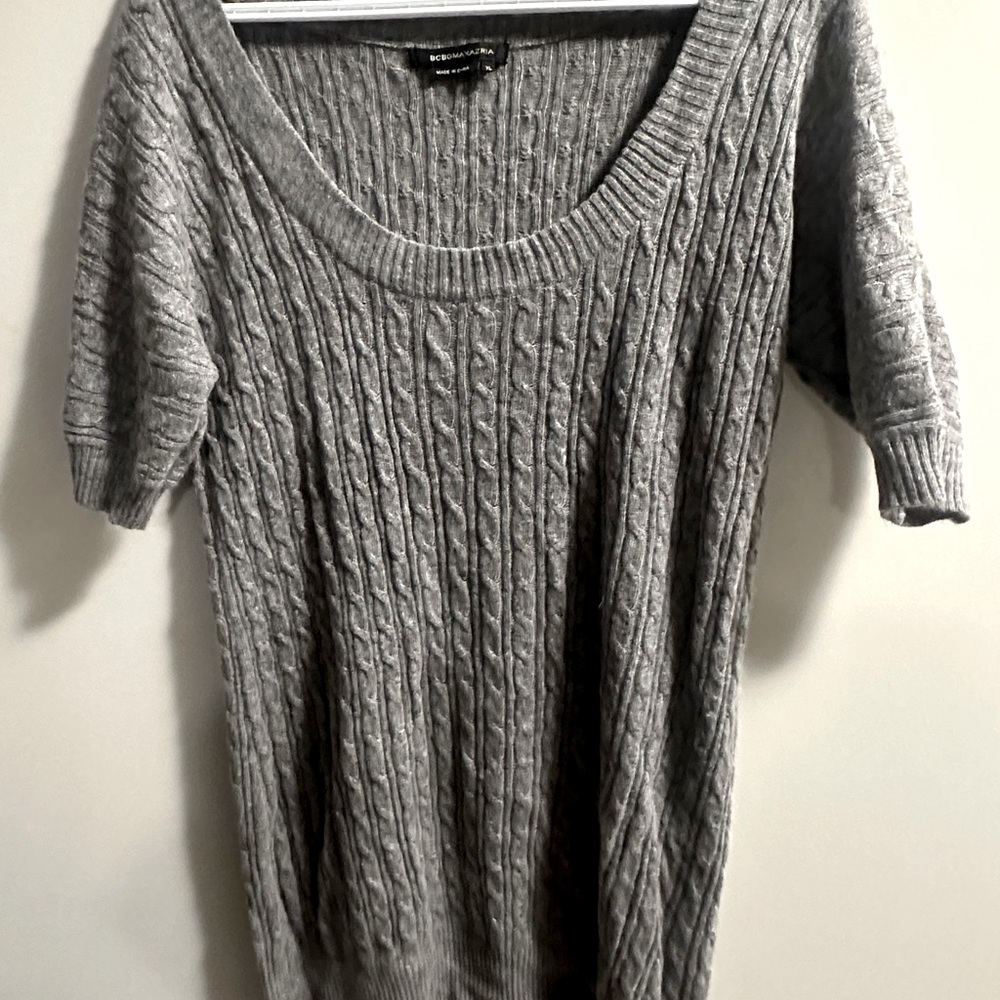 Grey BCBG MaxAzria Sweater (XL) with Short Sleeves